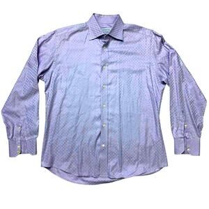 Versace Collection City Button Down Dress Shirt Men Purple 43 17